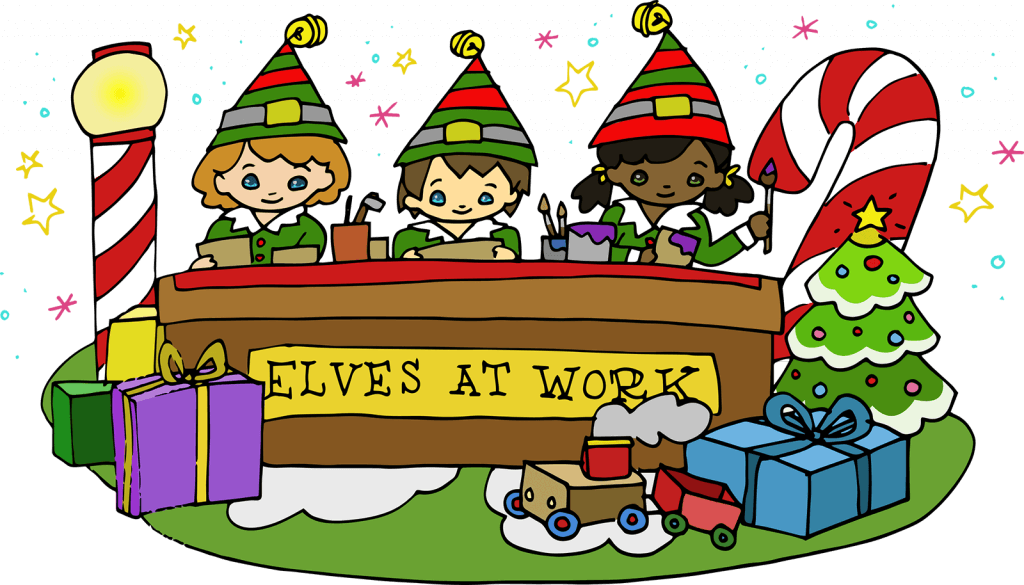 Elves Workshop Illustration